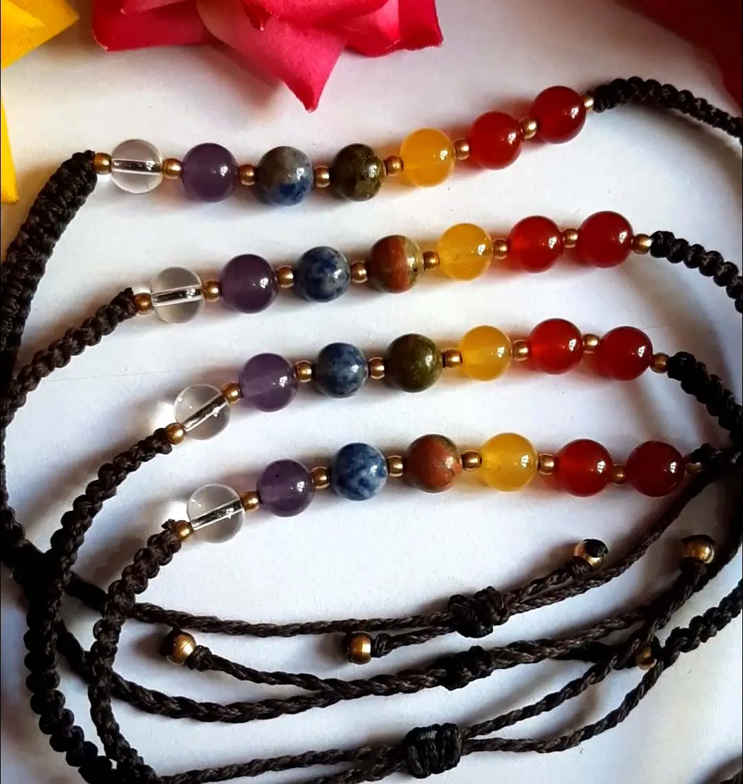 Cuentas multicolores especiales para el Día DE LA Amistad con hilo de Color negro, pulsera de cuerda de macramé para joyería de Festival