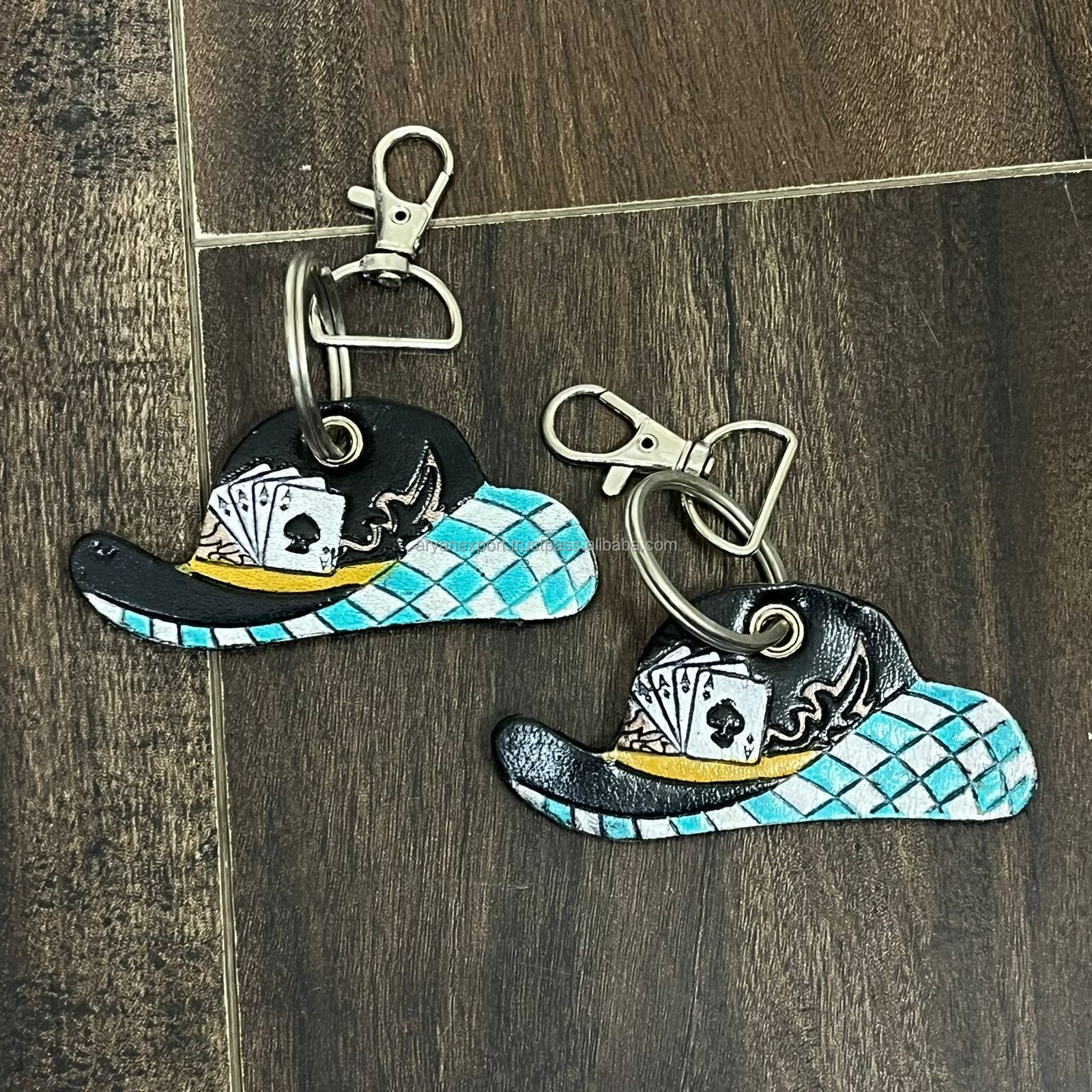 Turquoise & White Checkered