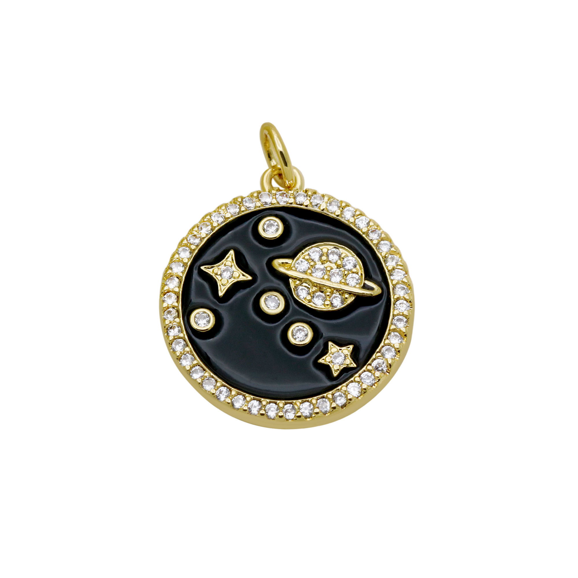 Shiny Star Planet Saturn Charm Enamel Pendants