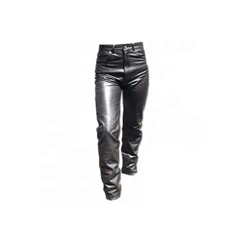 Pantalons en cuir PU style rock pour hommes à la mode du printemps Pantalons de moto slim en faux cuir pour hommes