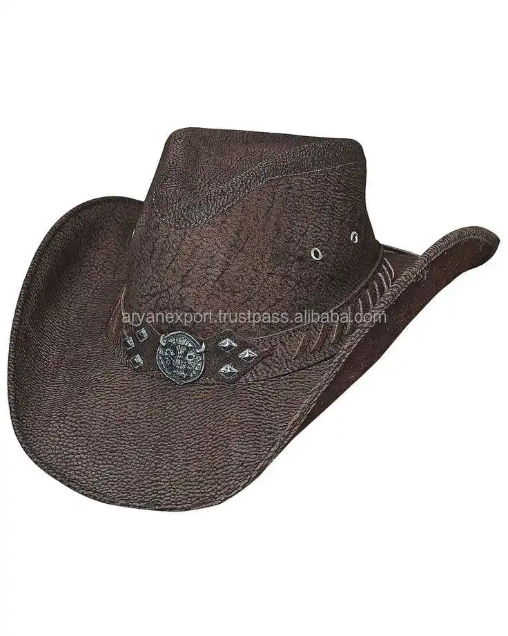 Sombreros de cuero marrón estilo vaquero, Estilo Vintage, único