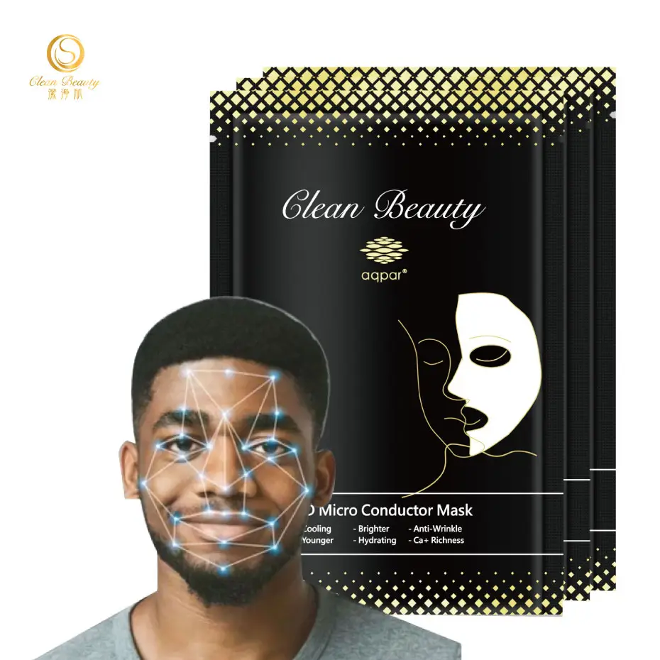 Clean Beauty máscara facial de íon Ca2+ para cura de problemas de pele, máscara hidratante hidratante linha V para homens e mulheres