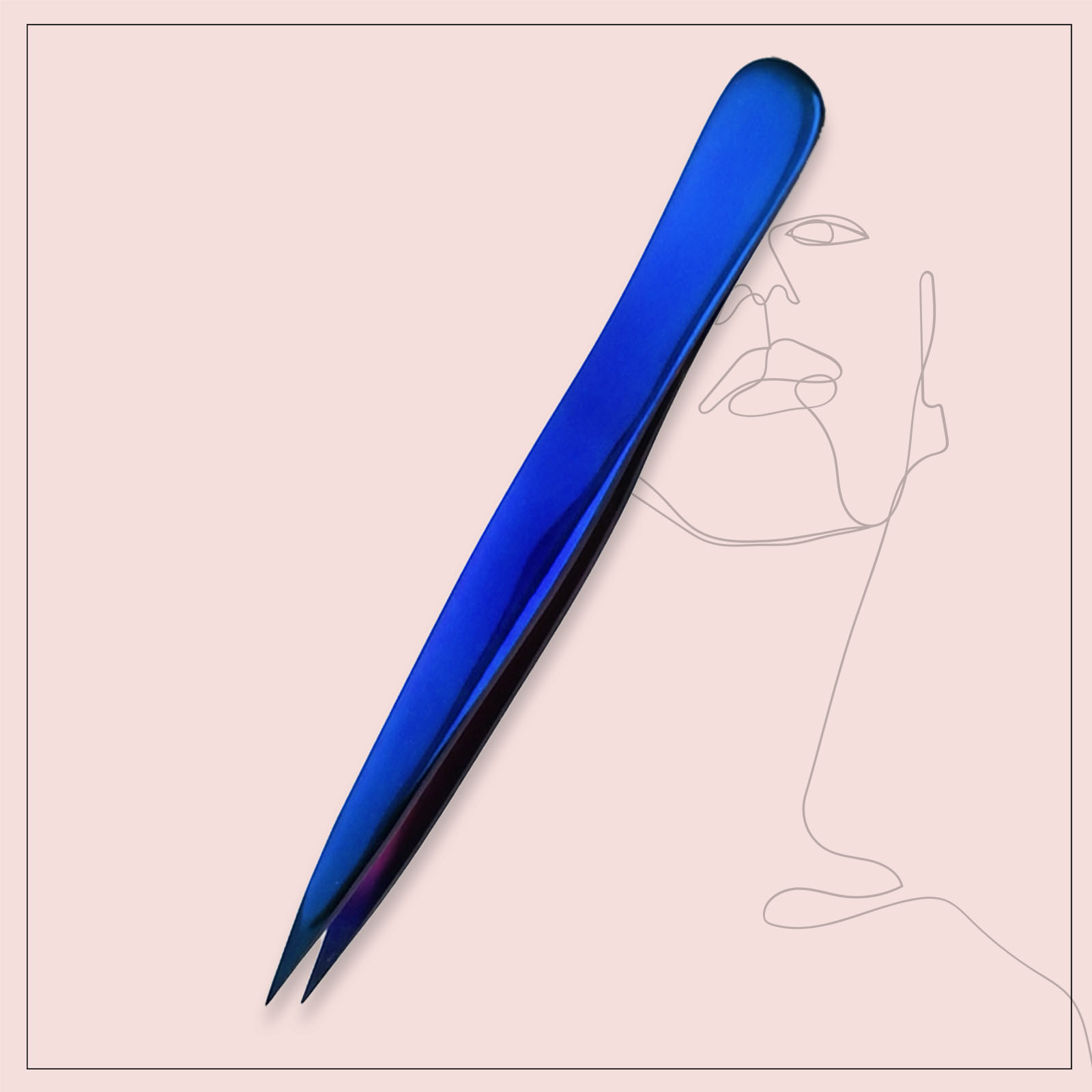 Pince à épiler à pointe bleue pour sourcils