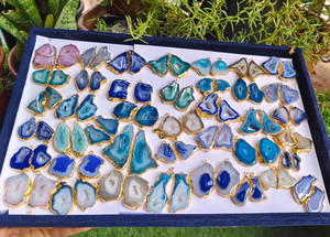 Top Selling Premium Natural Agate Slice <strong>Druzy</strong> Fine Crystal Dangler Earrings Fashion Jewelry Ball Love Real Gemstone Slice