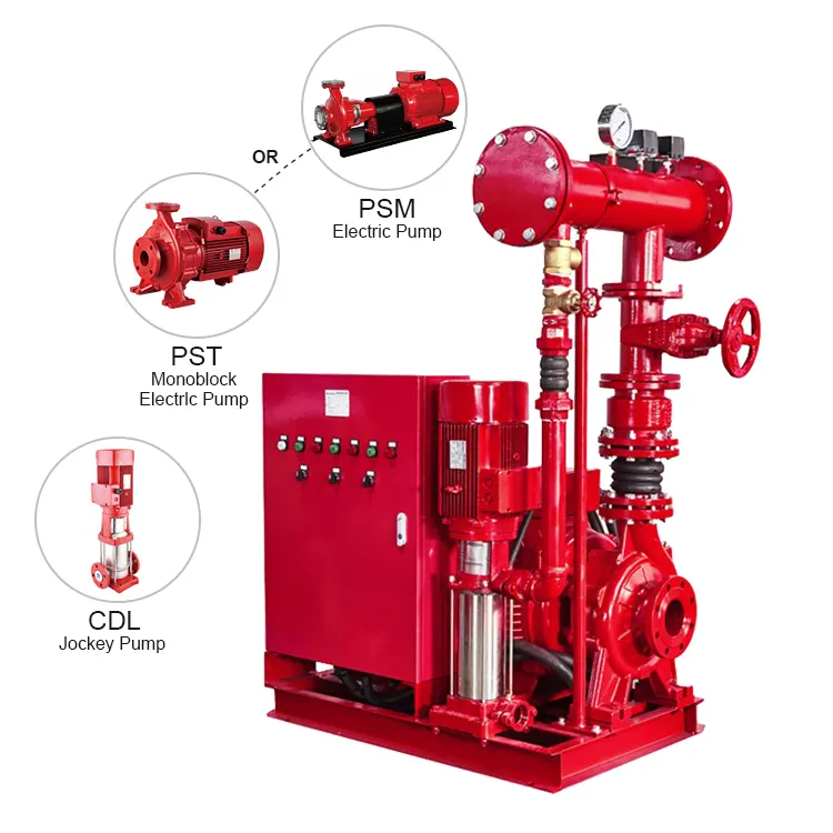 Purity High Pressure Fire Fighting Stainless Steel Centrifugal Pumps Set Horizontal And Jockey Pump