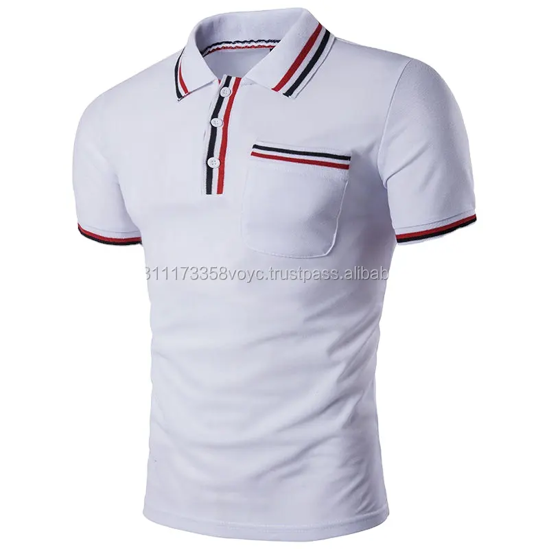 Man's100 100% Katun Kualitas Tinggi Logo Disesuaikan Kaus Polo Sarang Lebah Katun 100 Polos Cetak Kasual