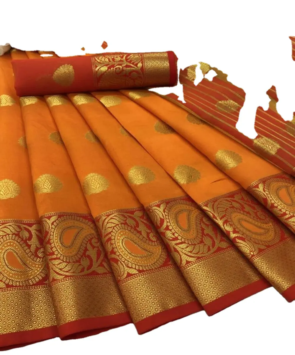 Sari Silk listo para usar fiesta India ropa de boda en precio al por mayor trabajo de bordado tradicional banarasi Khadi