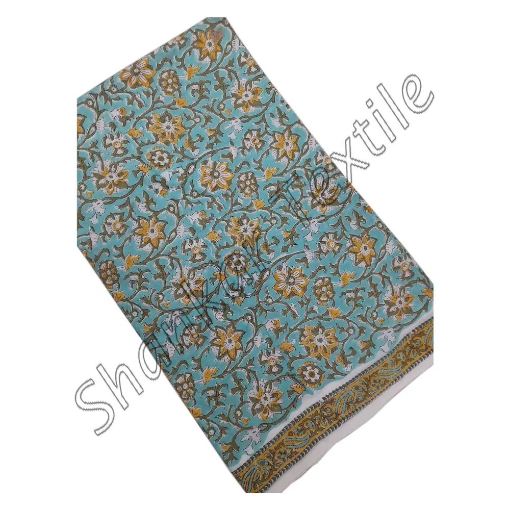 MSCF052 indiano fatto a mano in cotone naturale Sanganeri a mano stampato tessuto sartoria grossista stampa tradizionale stampata a mano