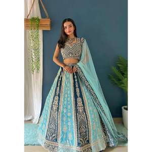 Lehenga choli เสื้อผ้าชุด lehenga ลายปักผ้าลายสวยงาม - Product Image 1