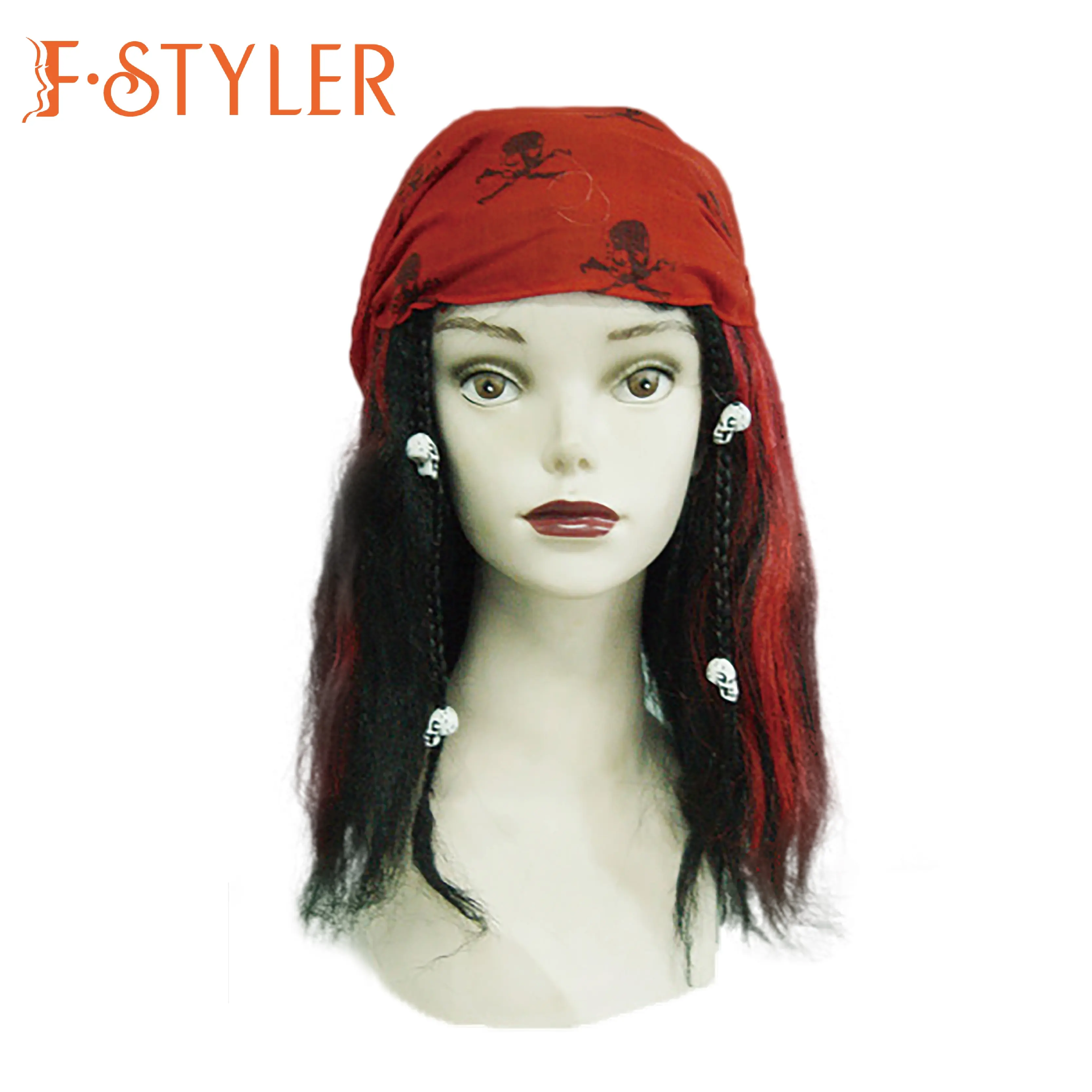 FSTYLER, disfraz de película pirata, pelucas de Carnaval de Halloween, gran oferta, venta al por mayor, personalización de fábrica, pelucas de fiesta de moda