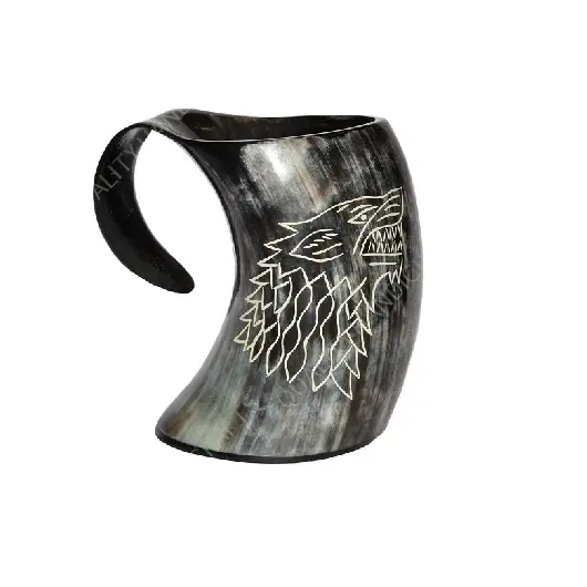 Caneca viking de buzina artesanal, caneca original medieval de 20 oz stein com saco de serapilheira (acrílico ba