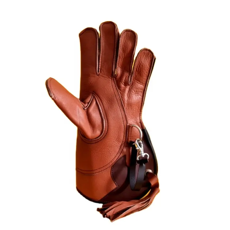 Gants en cuir Falcon main gauche, Design personnalisé, doux et marron, pour amoureux des états-unis