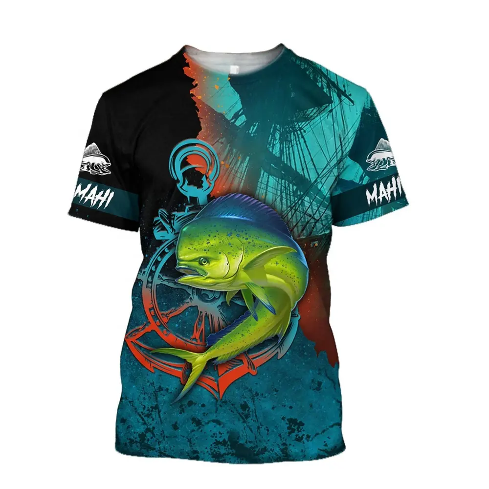 Macheda — T-shirt à manches courtes homme et femme, décontracté et Cool, Design Hip-hop moderne, avec motif de poisson 3D, nouvelle collection été 2022, 2021