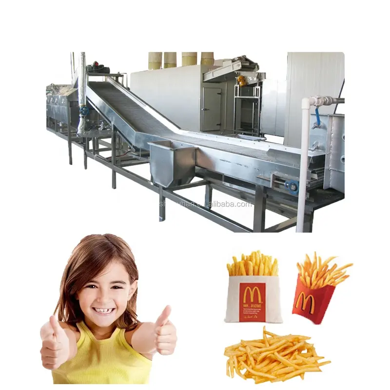 High Quality Automatic Frozen french fries machinery Industry Potato Fryer equipment French Fries Making Machine for Snack Food