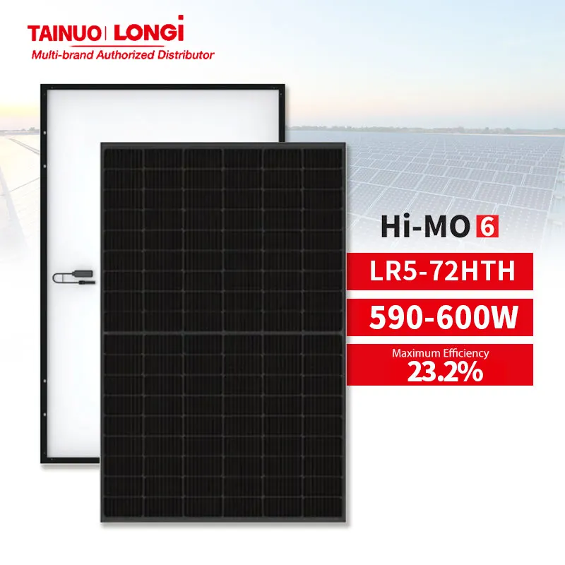 LongiソーラーHi-MOX6 HPBC 23.2% モジュール効率ソーラーパネル600W595 W 590W 580W防塵PVパネル