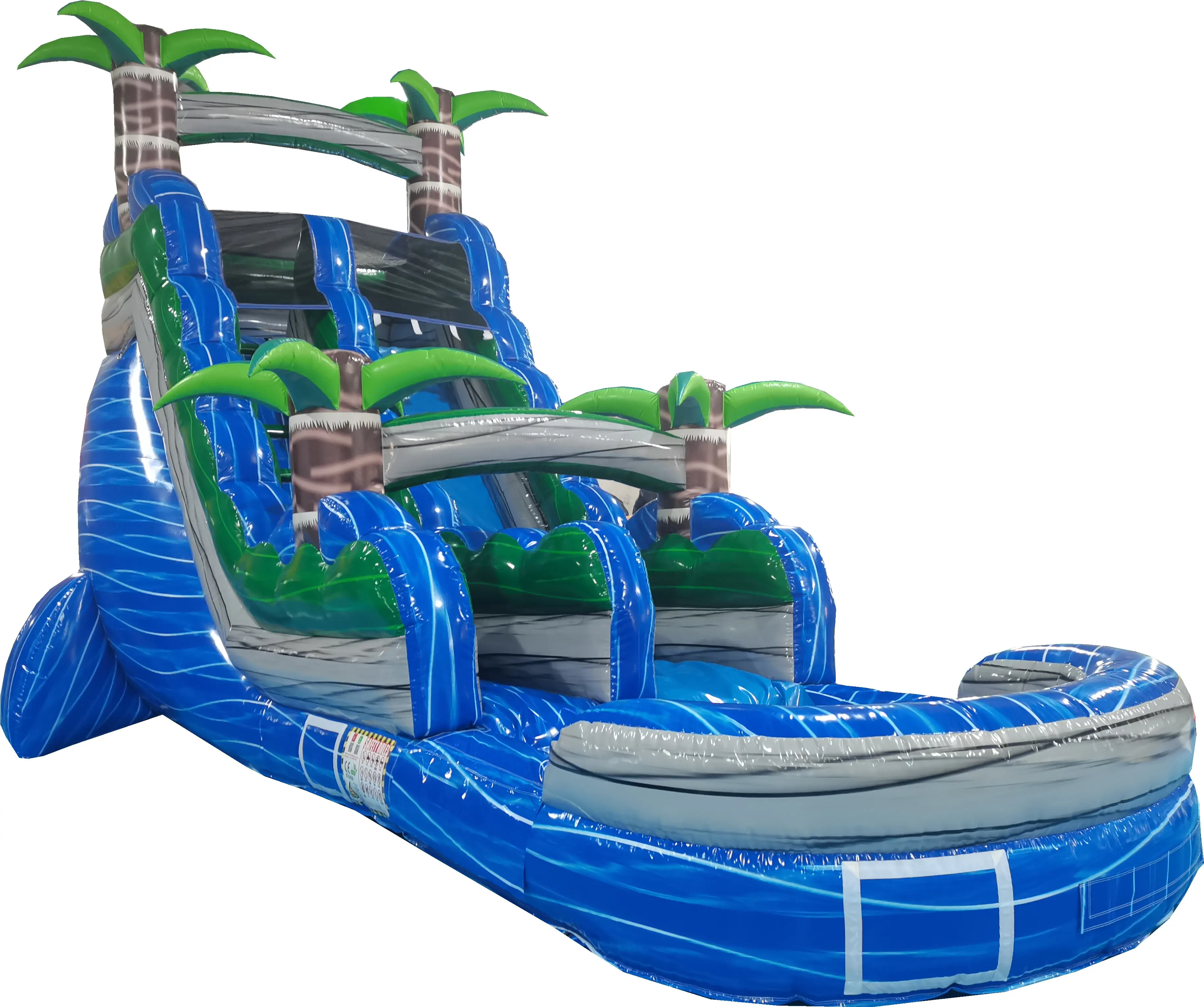 Toboggan gonflable d'été Offre Spéciale avec quatre chemins de toboggan et piscine d'eau à vendre