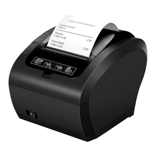 Otomatik kesici 20-80mm termal yazıcı bilet fatura yazıcı ile siyah mutfak otel POS termal makbuz yazıcı - Product Image 1