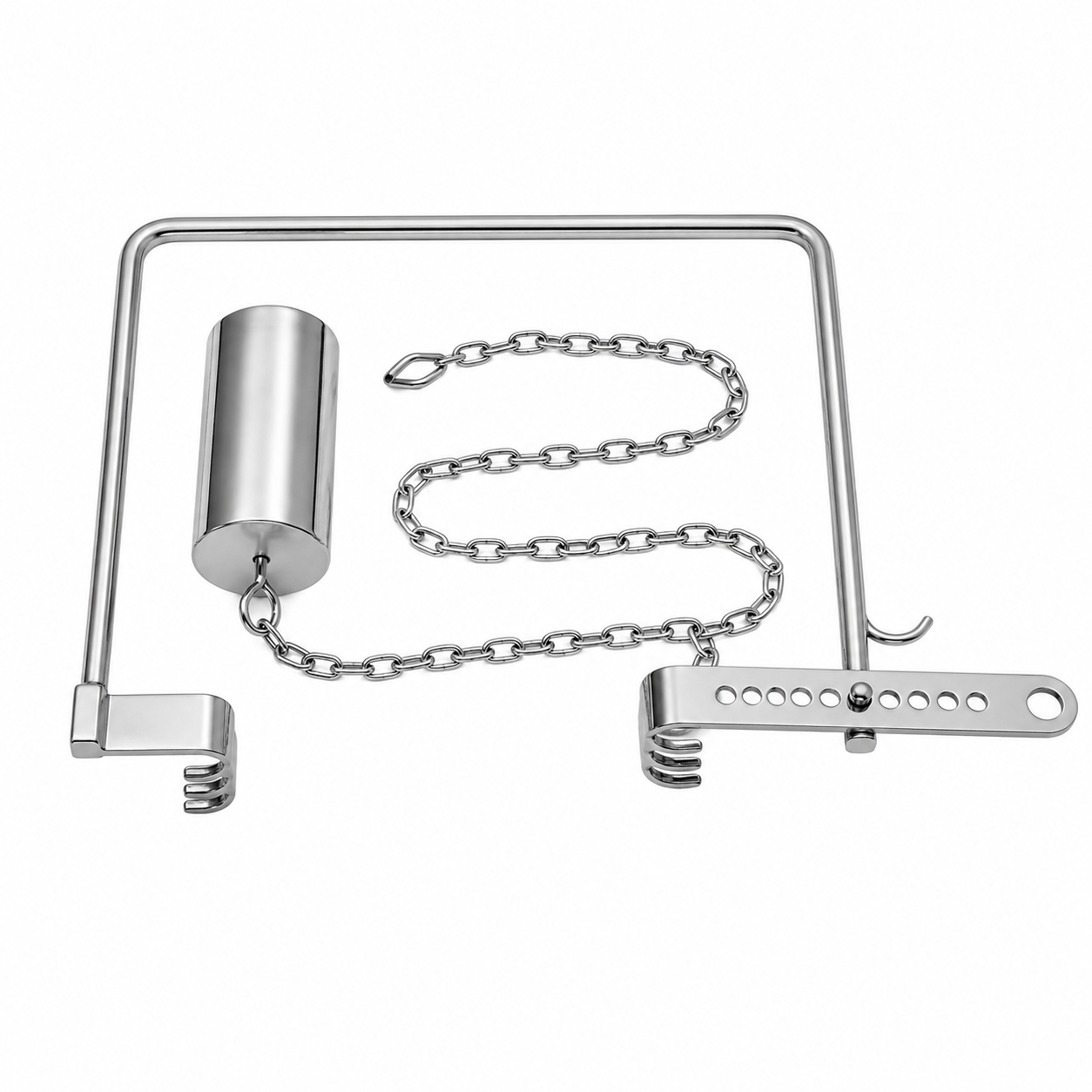 Set includes two blades, frame, and 3lb weight with chain.