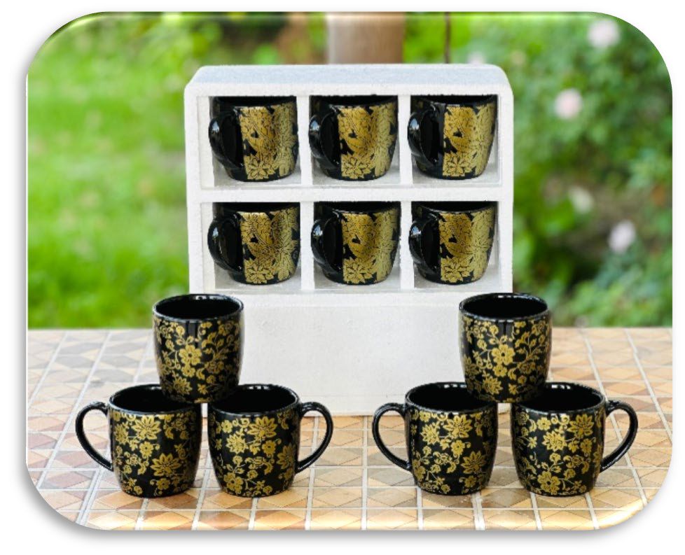 Black With Golden Flower Print