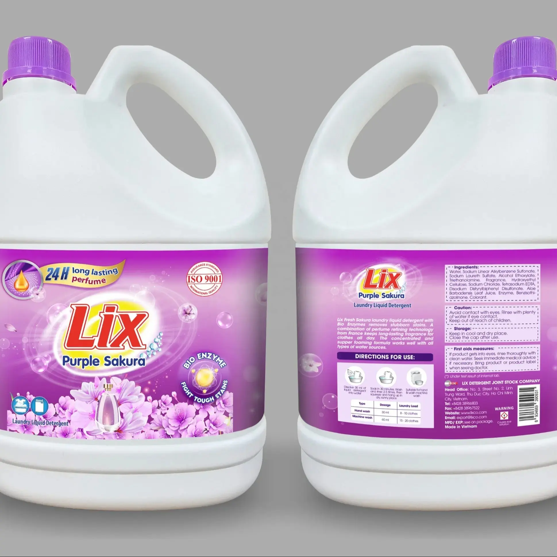 LIX PURPLE SAKURA/ SAKURA DETERGENTE PARA LAVANDERÍA/DETERGENTE LÍQUIDO PARA LAVANDERÍA OEM