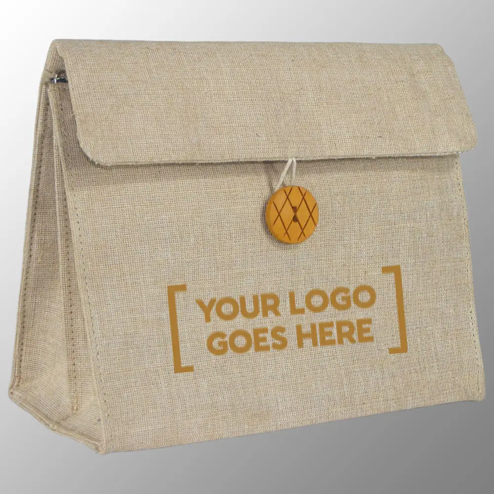 Juco生地で作られた化粧品バッグトイレバッグメイクアップバッグ内側にジッパーポケットが付いたロゴでカスタマイズ