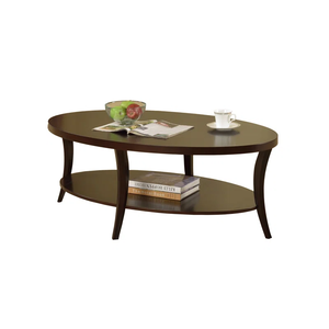 Classic Wooden Coffee <strong>Table</strong> for Living Room <strong>Set</strong> <strong>3</strong>-Piece Design Featuring Oval Coffee <strong>Table</strong> and Matching End <strong>Tables</strong> - Product Image 4