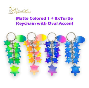 纪念品商店商品的促销海龟钥匙扣UV印刷赠品钥匙扣 - Product Image 4