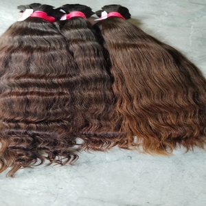 100% 未処理のインドのシルキーストレートウェーブレミーヘア横糸ボール + ゴリ人毛バルクエクステンション