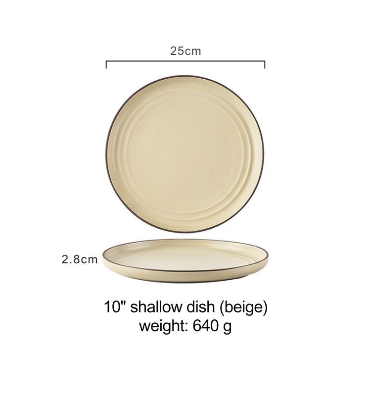 10-inch shallow Plate (beige)