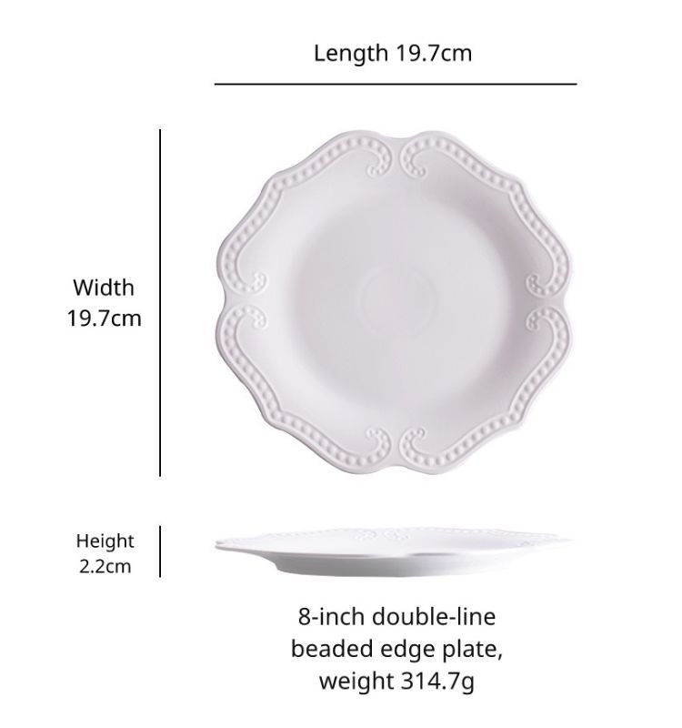 assiette de 8 pouces