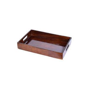 上菜托盘皮革制成，棕色抛光，方形独特设计，优质酒店上菜 - Product Image 5