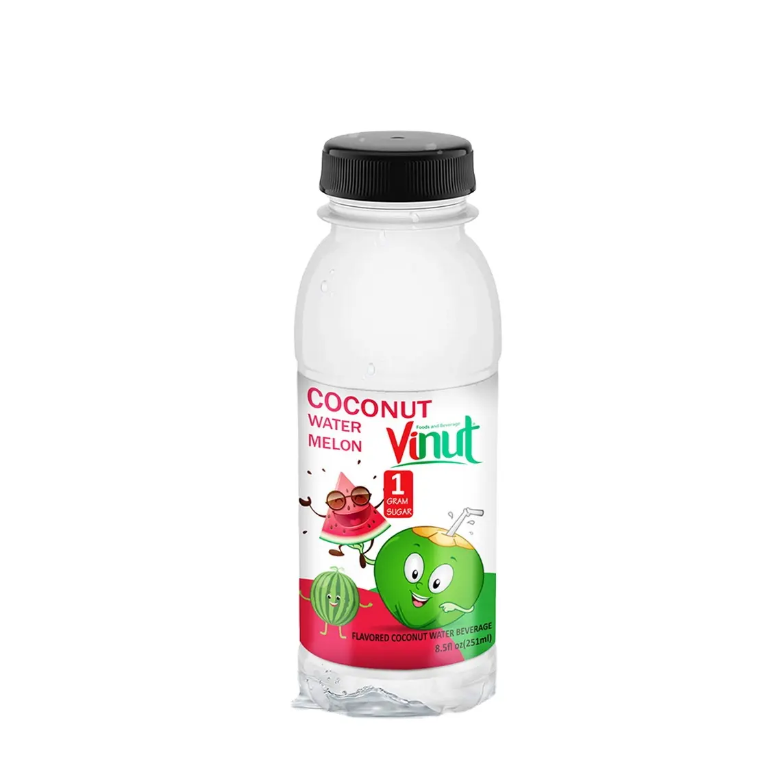 زجاجة ماء جوز الهند مع البطيخ للأطفال عصير جوز الهند الحلال مع لب عصير الكوكونات المصدرين