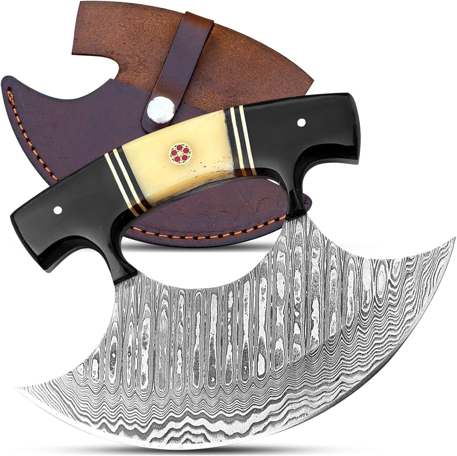 Acero de Damasco Negro y Hueso de Camello