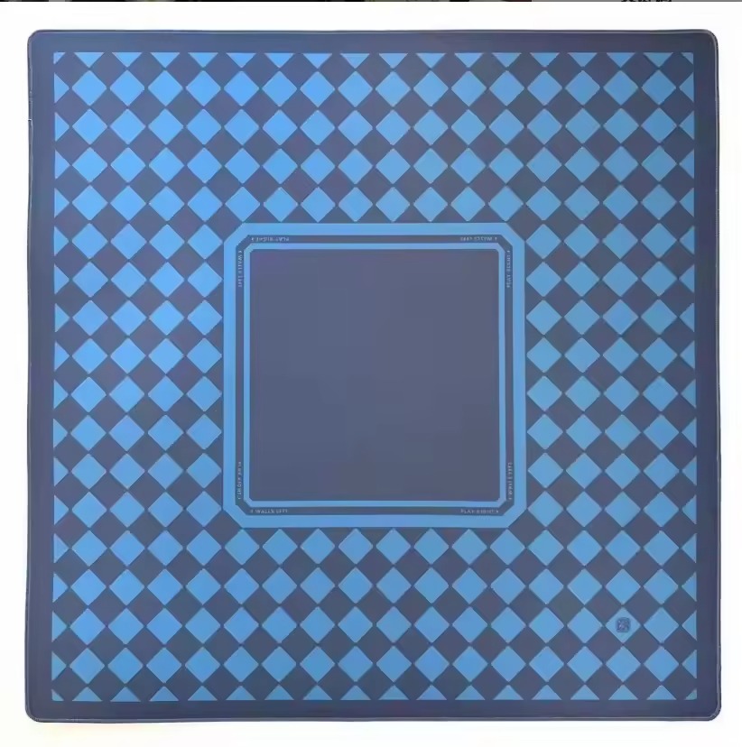 Alfombra de tablero de ajedrez azul