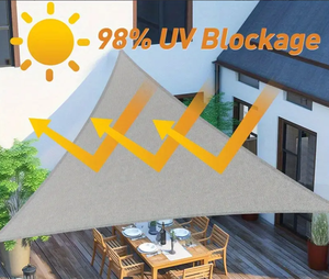 Toldo de vela triangular impermeable de poliéster teñido con solución de tipo pesado 420D resistente a los rayos UV - Product Image 3