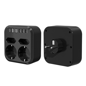 Venta directa de fábrica Enchufe multifunción europeo con enchufe convertidor USB Repetidor de enchufe europeo - Product Image 1