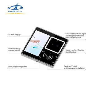 Lector de Palma HFSecurity con dispositivo de función de reconocimiento facial FR05P para control de acceso de empleados