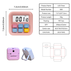 Semplice orologio da parete con timer digitale con zucchero quadrato orologio da parete con conto alla rovescia silenzioso per imparare l'orologio per bambini - Product Image 3