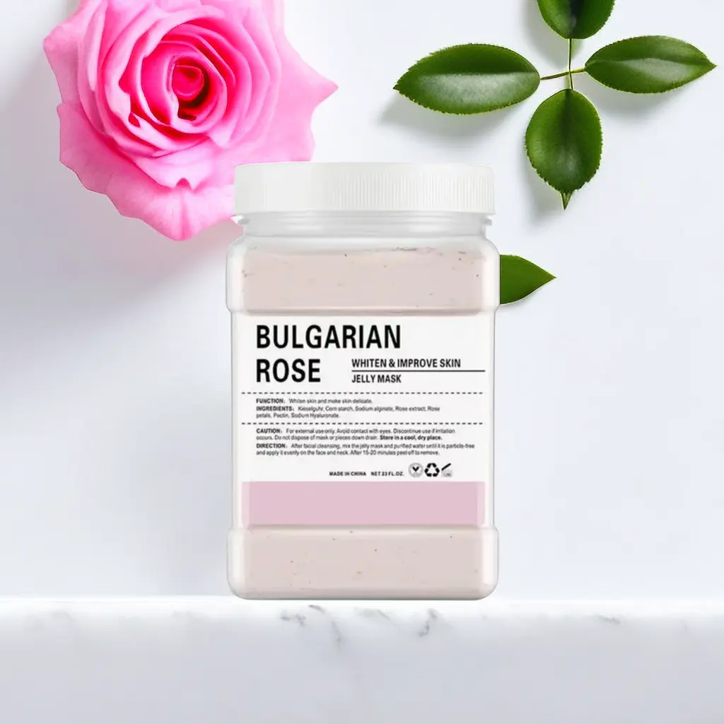 OEM private Label Personalizado Orgânico Natural Whitening Jelly Peel Off Face & Body Máscara de Cristal Facial Rose Geléia Máscara Em Pó