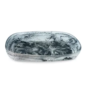 惊人的花式设计食品托盘家用和晚餐餐具定制尺寸带孔手柄树脂托盘白色 - Product Image 6