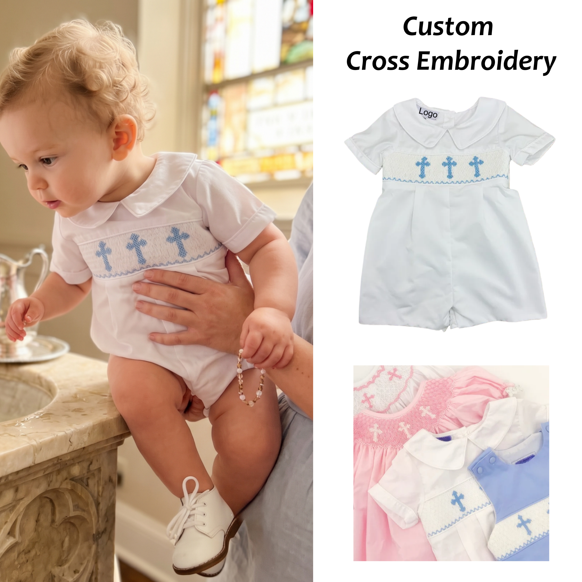 Broderie croix personnalisée 01