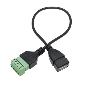 USB 2.0 Type A dişi 5 Pin dişi cıvata vidalı kalkan terminalleri takılabilir tip adaptör kablosu