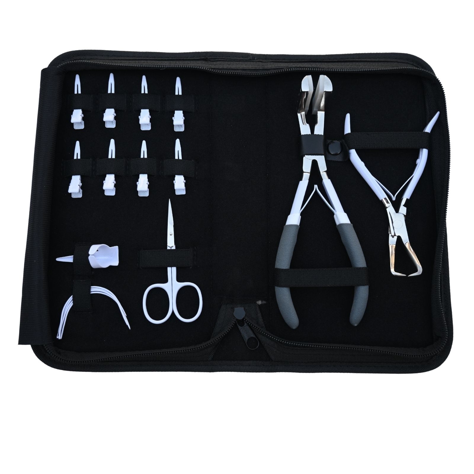 White Hair Extension tools Kit