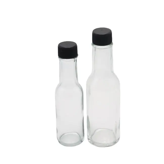 Bouteille en verre pour piment 150ml 180ml 250ml, bouteille de sauce en verre, bouteille de sauce chaude en verre avec couvercle en plastique