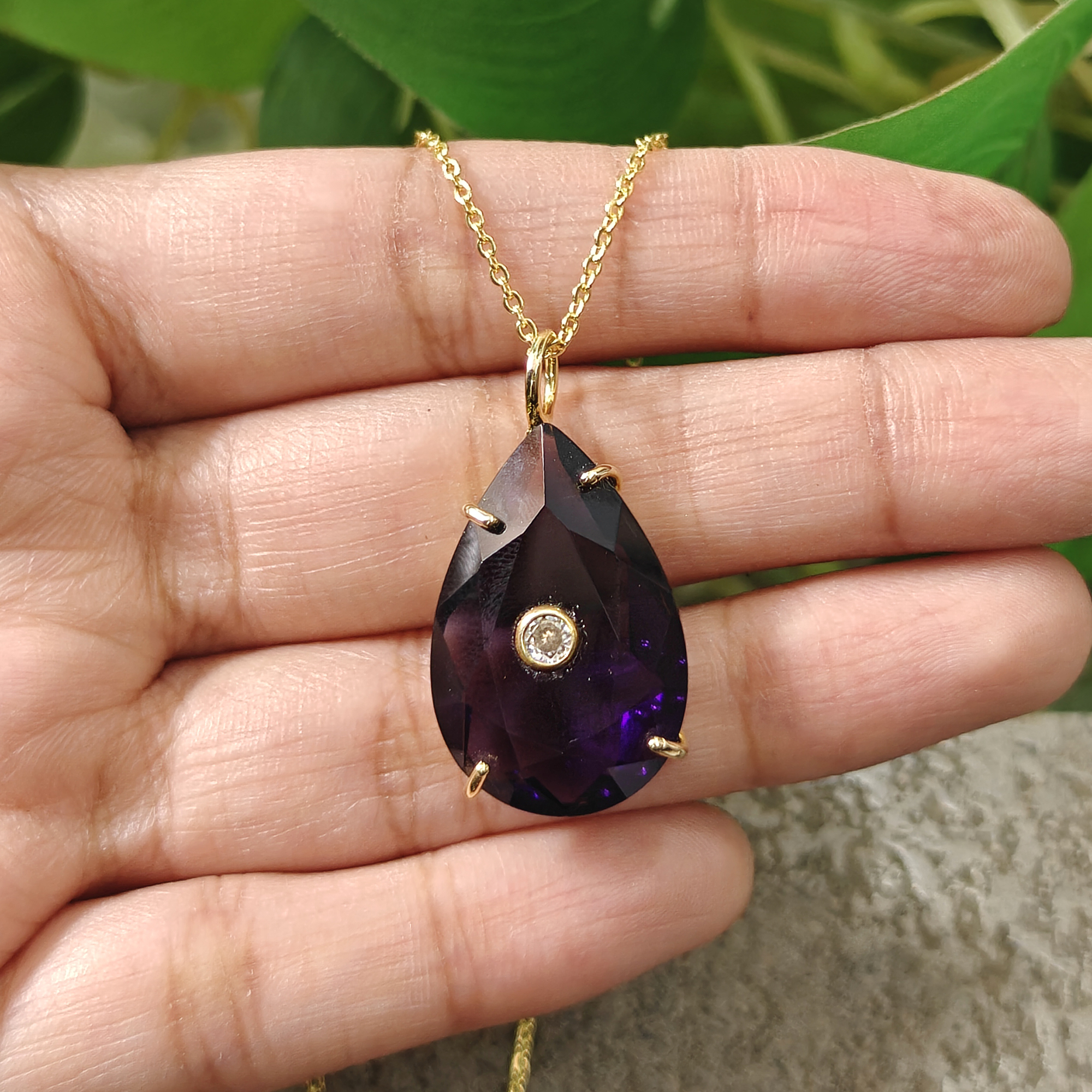 5. Purple Amethyst Quartz & White CZ