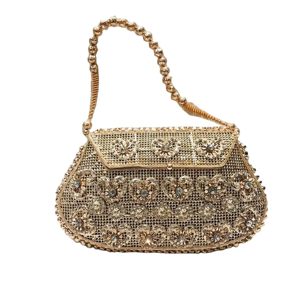 Bolso de mano de Metal artesanal indio, bolso de mano, bolso de fiesta, bolsos de mano multicolores para mujer, embrague de diseñador en diferentes tonos