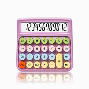 Colorful Lovely Basic Student Office 12 <strong>Digital</strong> Big Displays Mechanical Keyboard Desktop Calculator for Office Gift - Product Image 1