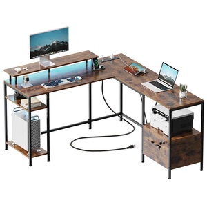 Home staff escritório secretária Quarto L mobiliário em forma Desktop Computador Mesa com gaveta