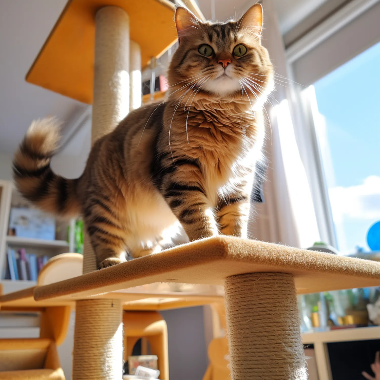 Dayanıklı çok seviyeli kolay monte ahşap sisal scratcher post kedi tırmanma çerçeve ev kınamak hamak büyük kedi ağacı