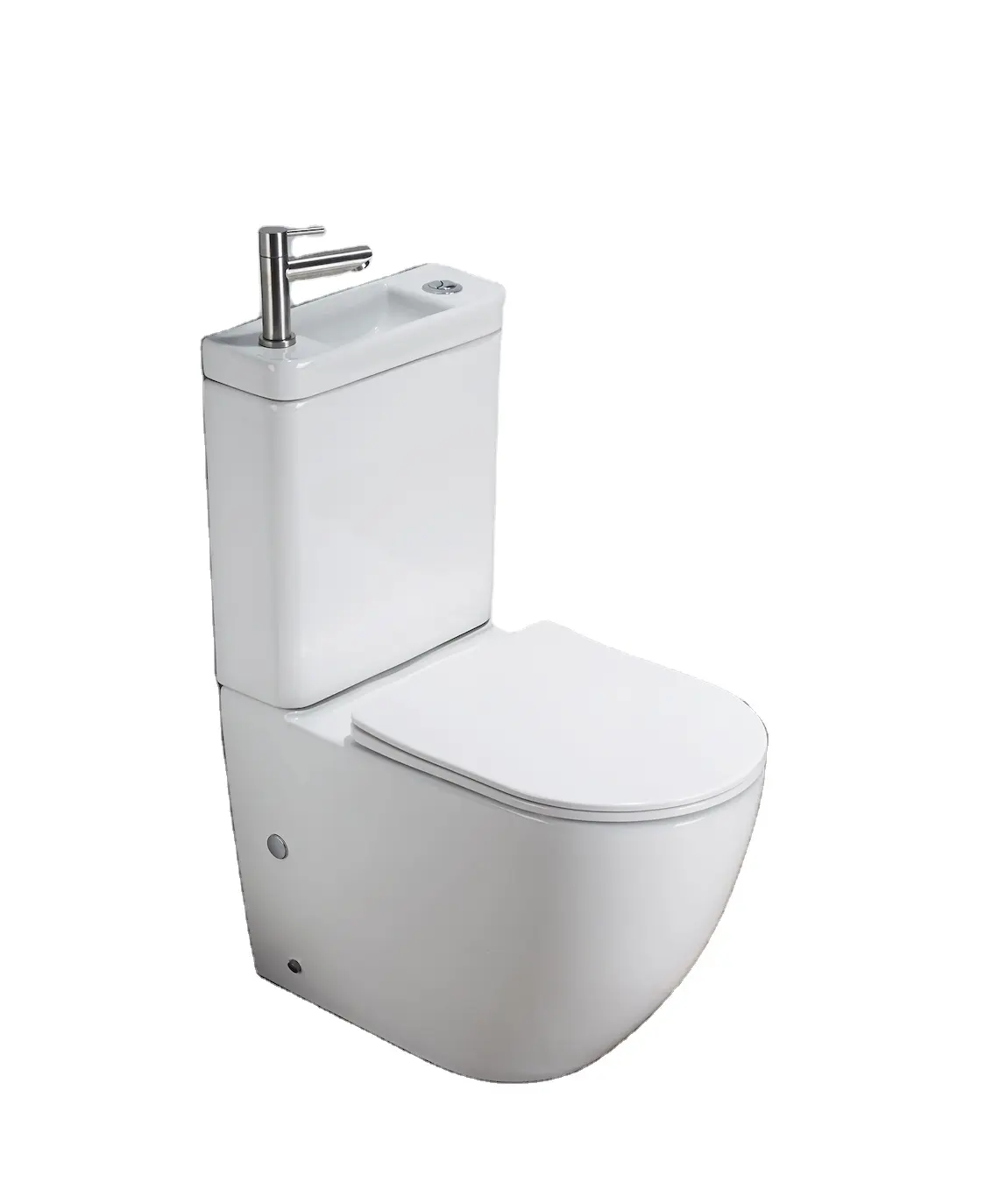 Premium-Qualität 2-in-1 wassersparende Keramik zweiteilig Toilettenschüssel & Waschbecken Kombinations-WC mit eingebautem Waschbecken LT-PT-WC-00025